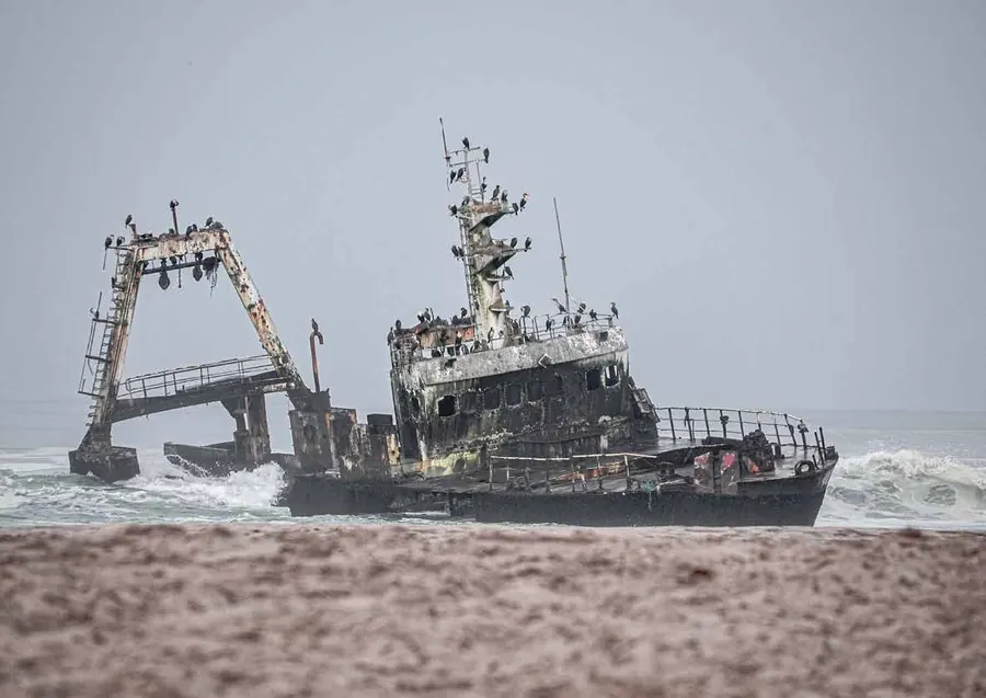 A shipwreck on the Skeleton Coast